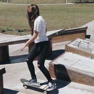 Black Distressed Skinny Jeans